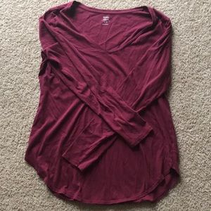Burgundy relaxed old navy long sleeve tee